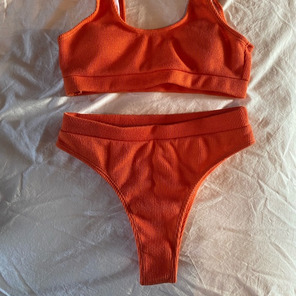 SHEIN Burnt Orange High Waisted Swimsuit - Picture 2 of 6